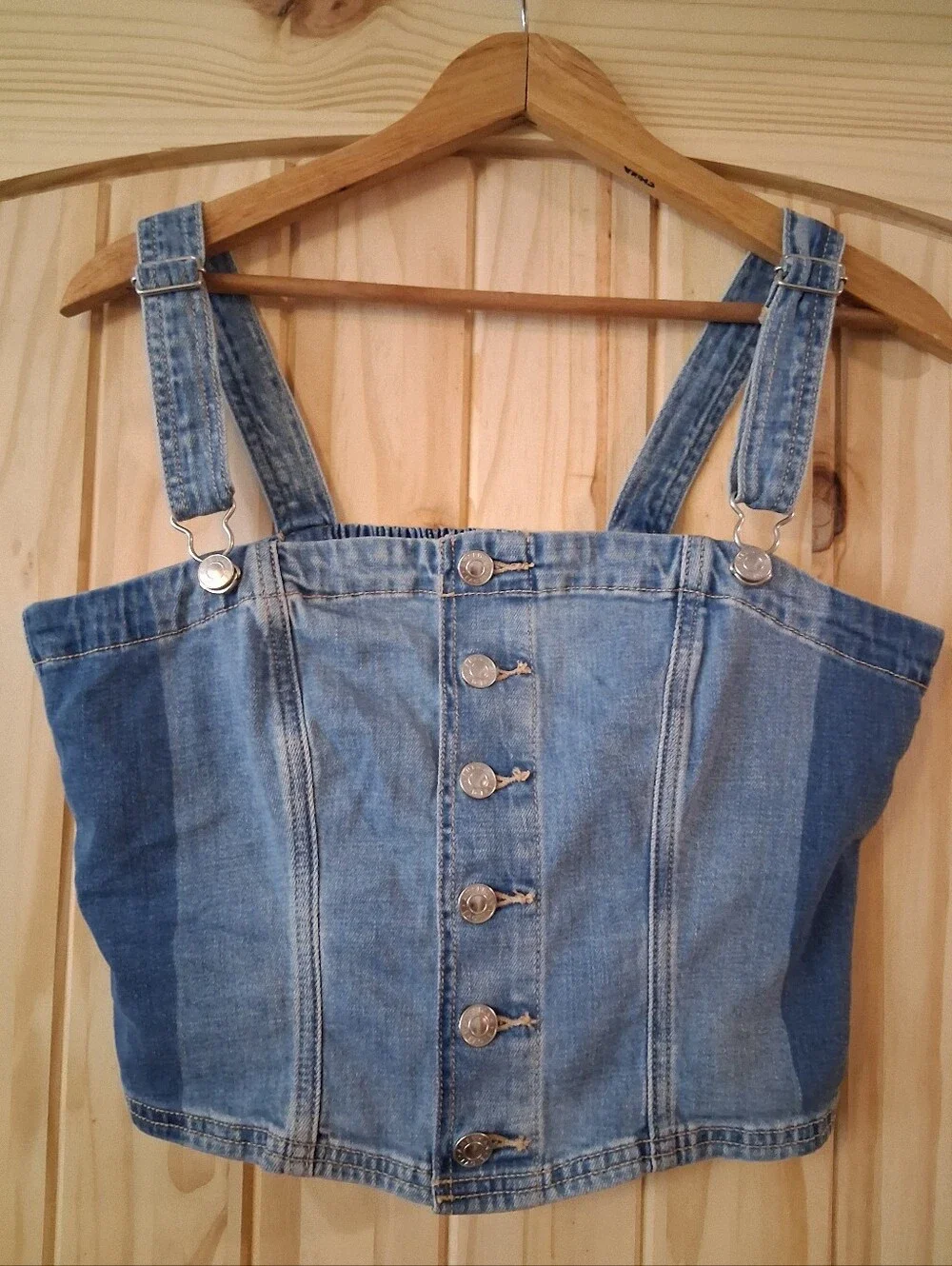 American Eagle Denim Cropped Top Sz L